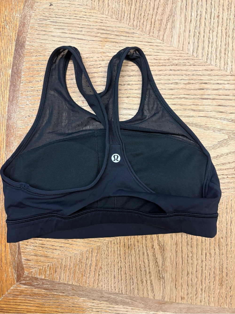 lululemon athletica Black Racerback Mesh-Back Sports Bra
